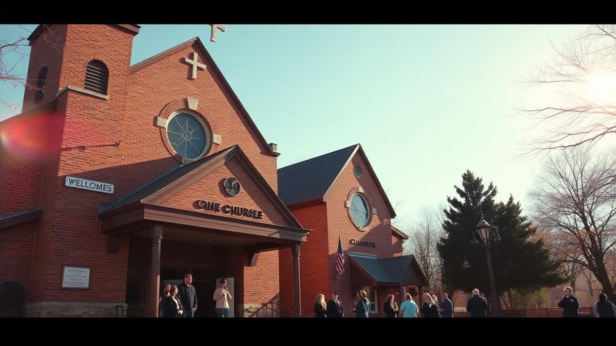 Neighborhood church on a sunny morning