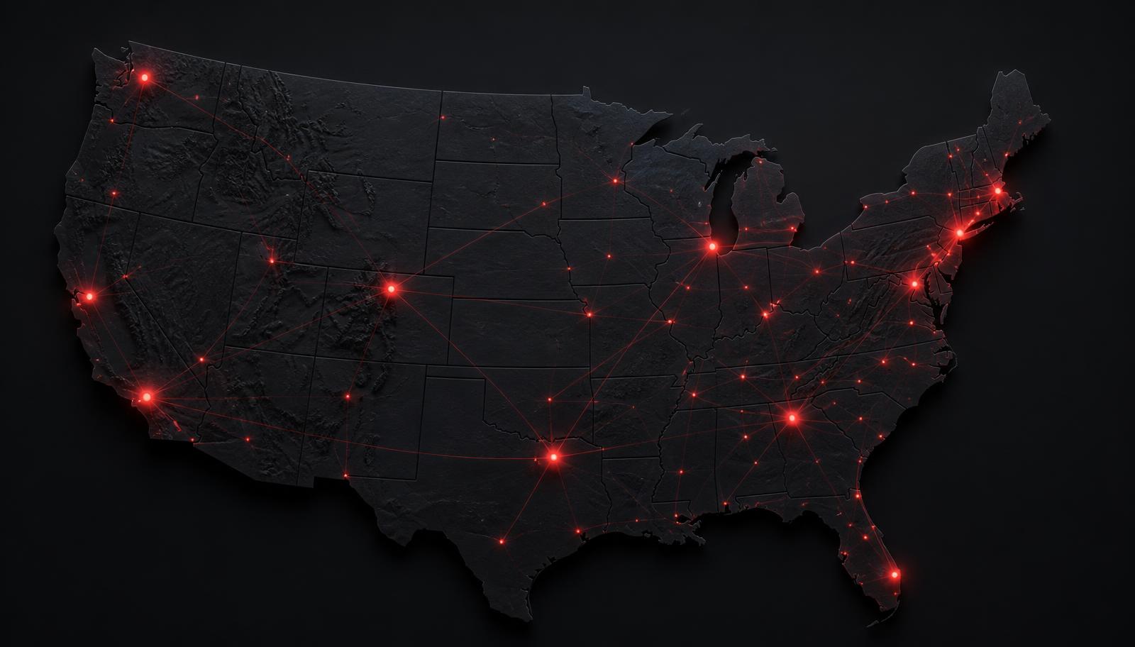 Map of United States cities